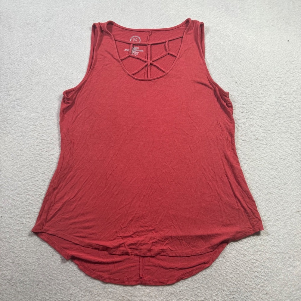 Maurices Tank Top Womens Large Red Excellent Lattice Strappy 24/7 Sleeveless